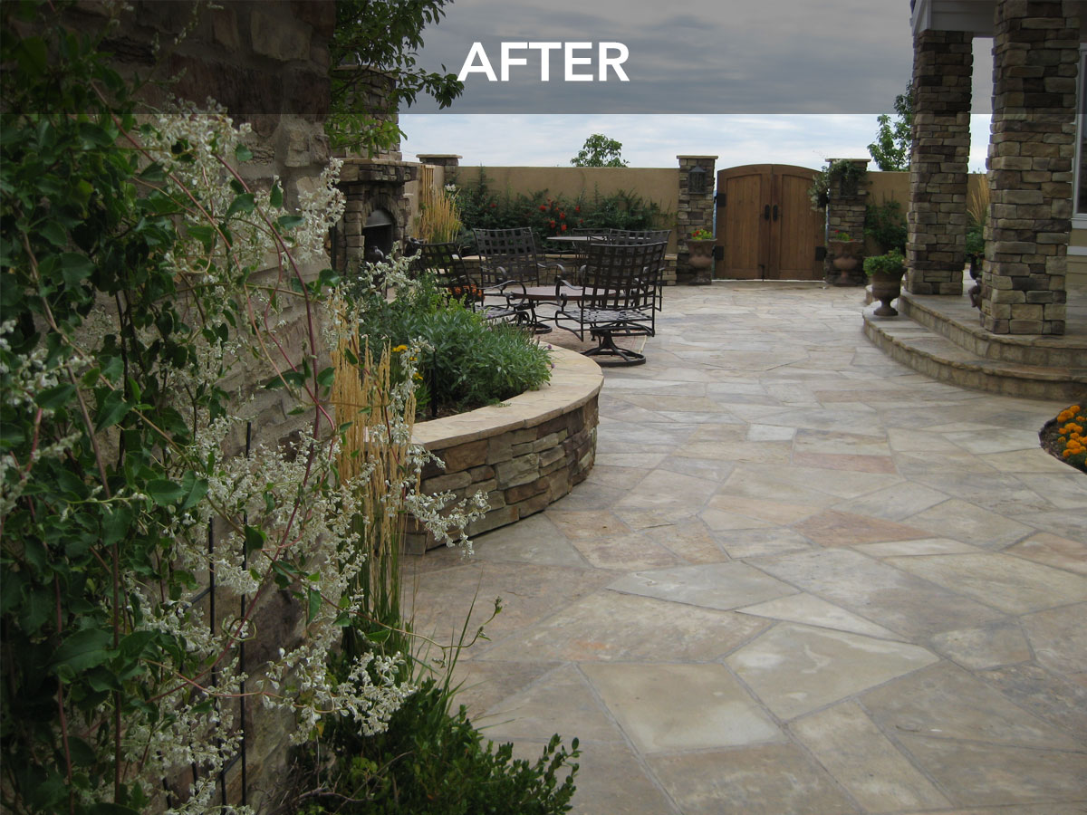 Backyard patio after construction. Backyard patio after construction.