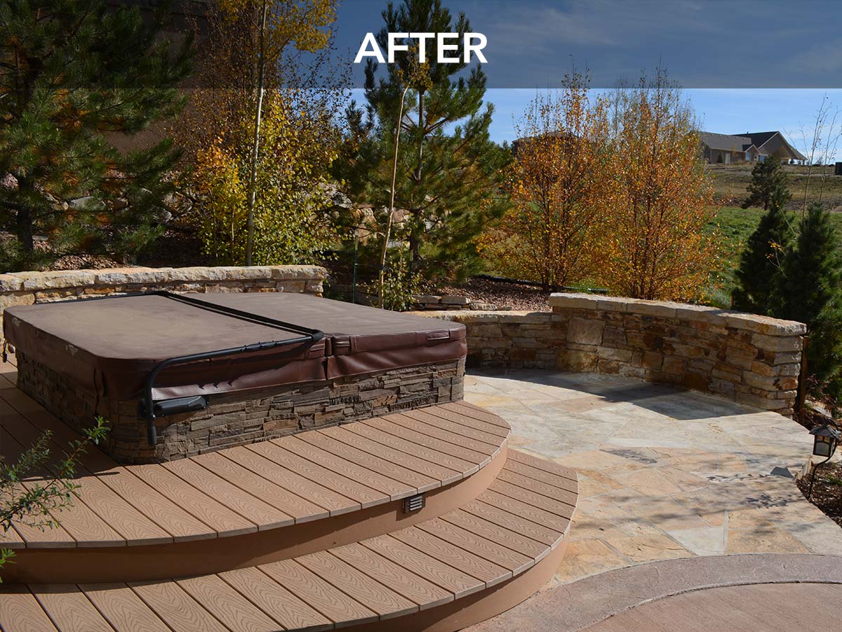 Photo of patio wth hot tub after construction Photo of patio wth hot tub after construction