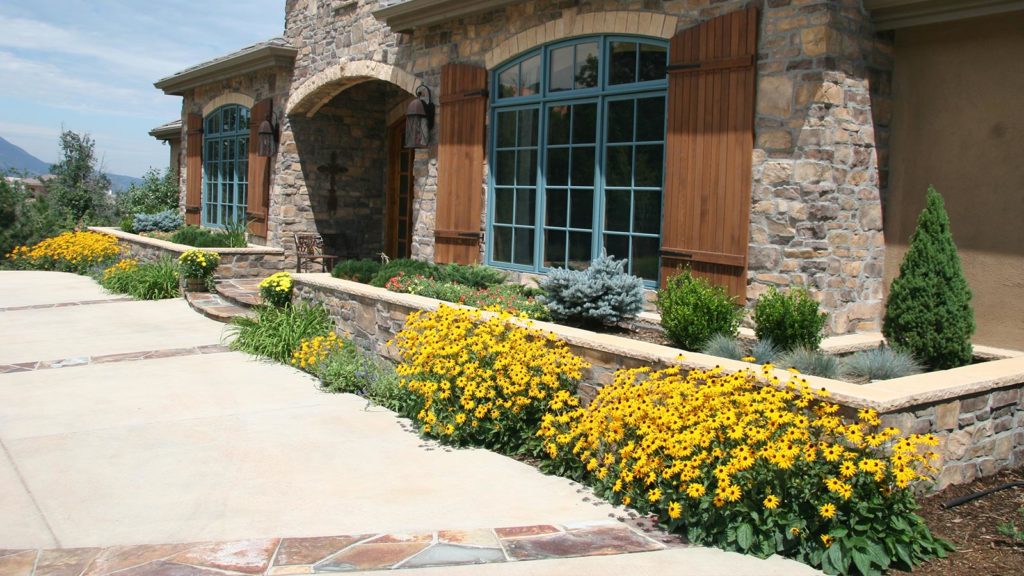 Beautiful natural landscape design at a residence in Colorado Springs, CO.