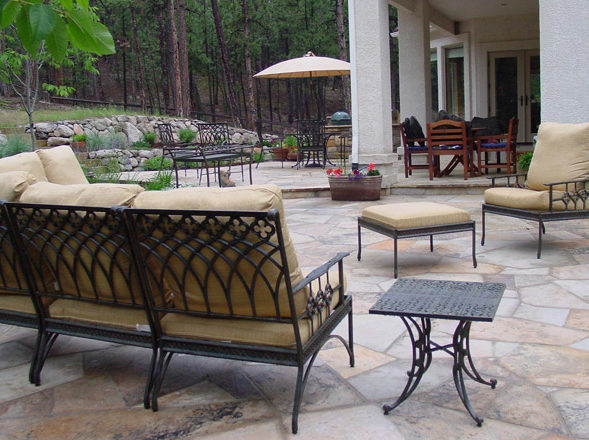 Spacious backyard flagstone patio in Black Forest.