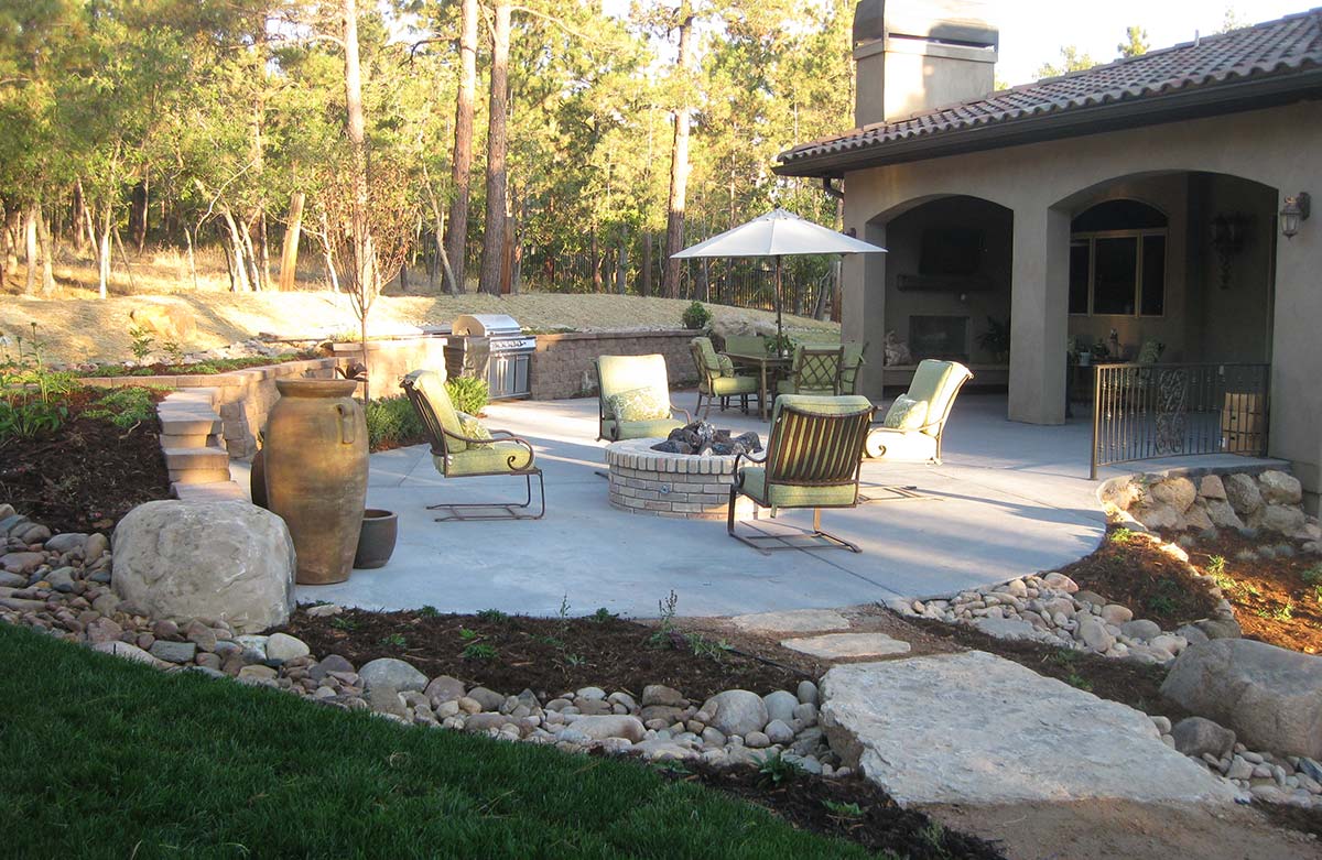 Outdoor patio with grill and fire pit Outdoor patio with grill and fire pit