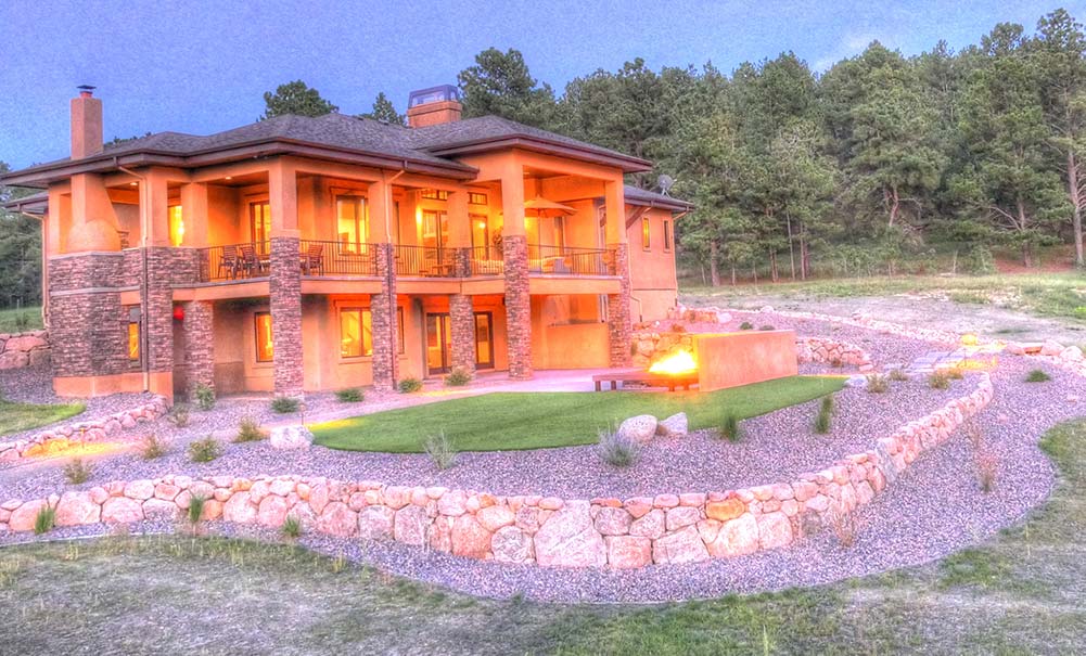 Low maintenance landscape design for a luxury home in Colorado Springs, CO.