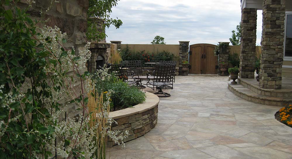 Finished courtyard design in the Peregrine neighborhood of Colorado Springs, CO.
