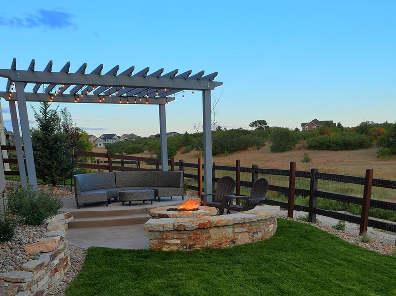 This cedar pergola was stained to match the home beautifully. 