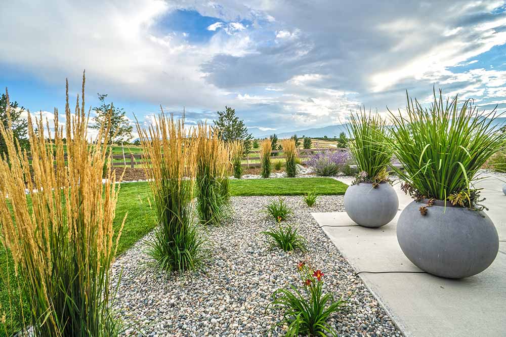 Balance and repetition are good landscape design principles.