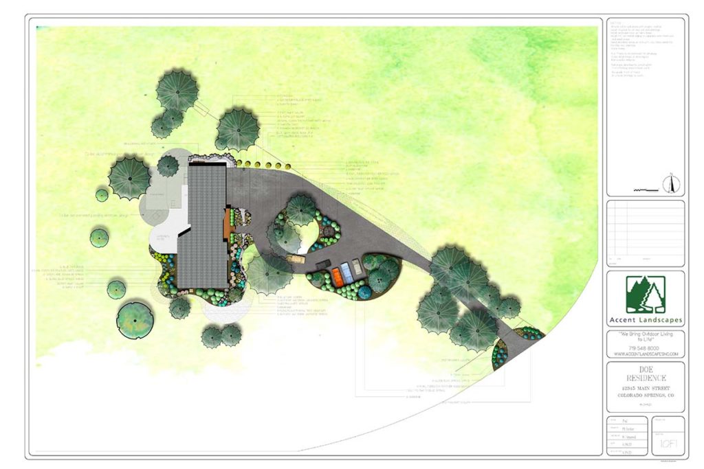 Landscape design plan with the help of an app.